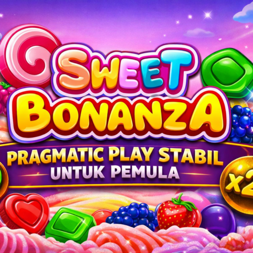 Ilustrasi game Sweet Bonanza dengan tema permen warna-warni dari Pragmatic Play